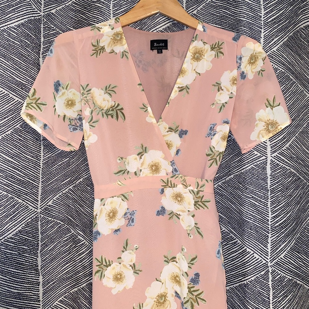 Bardot Pink Floral Maxi Dress